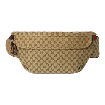 GUCCI Original GG Canvas Bag, Crossbody Fanny Pack Large Size Men's Brown