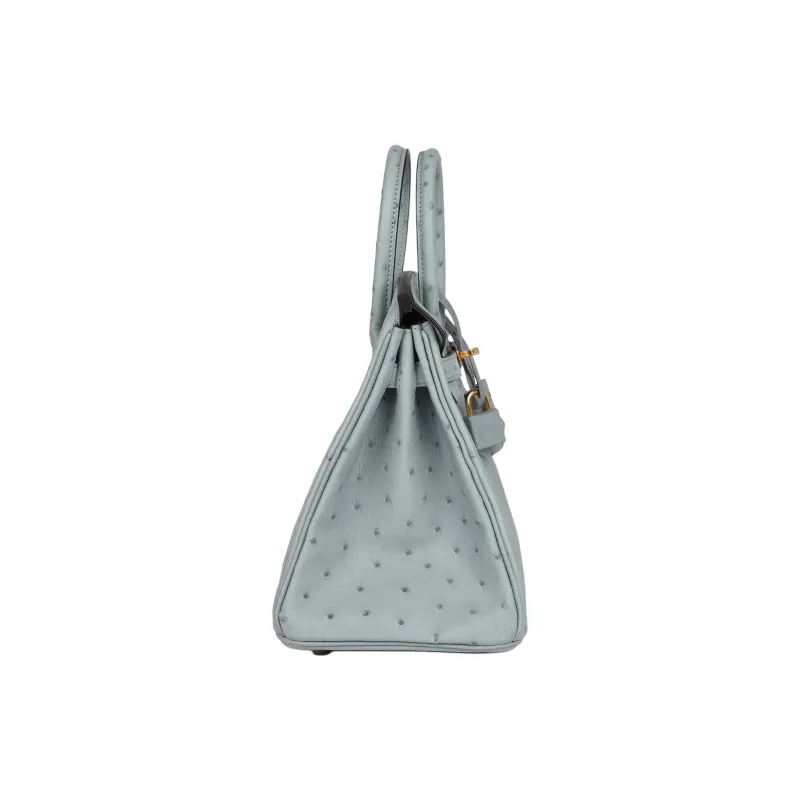 HERMES Birkin Ostrich Leather Birkin Bag Handbags Women's NK 8U Bleu Glacier Glacier Blue-3