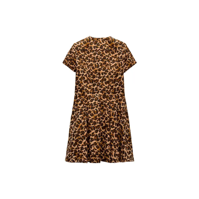 ZARA Short Sleeved Dresses Women's Leopard Print-1