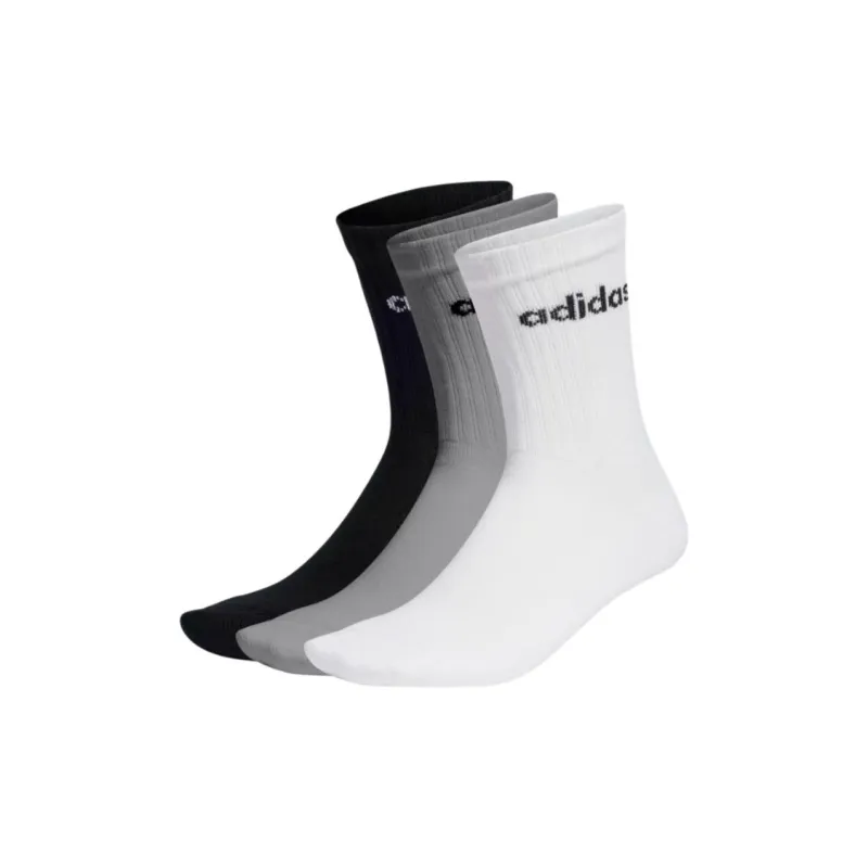 Adidas Sportswear Mid-Calf Socks Unisex 3 Pack Medium Gray / White / Black-0