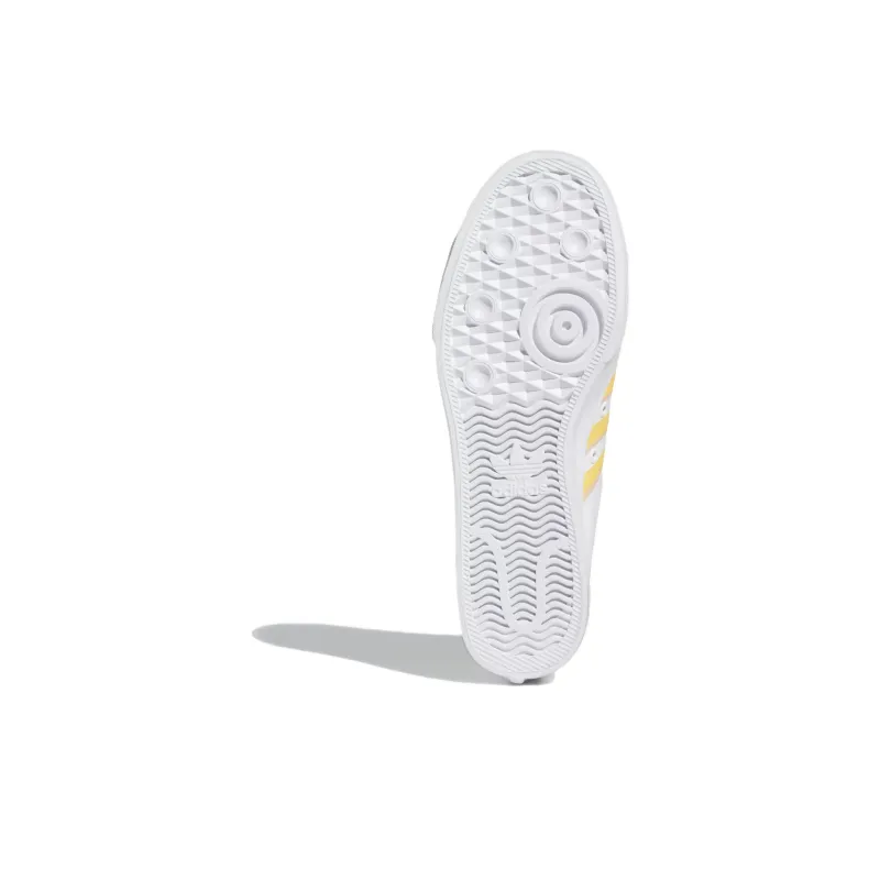 Adidas Originals NIZZA Anti Slip Wear Resistant Low Top Skateboard Shoes Men's White Yellow-5