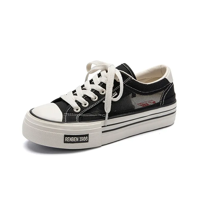 Humanism 1986 Breathable, Lightweight, Height Increasing, Balance Low Top Canvas Shoes Women's-2