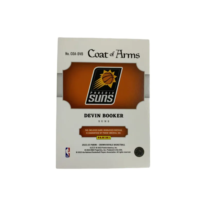 PANINI 2022 23 Crown Devin Booker Suns Competition White Jersey Small Window Player Card Pass Sports Cards 1 Pc-1