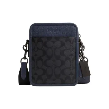 COACH Sullivan Canvas Shoulder Bag, Crossbody Bag Small Size Men's Bronze & Charcoal Gray & Denim