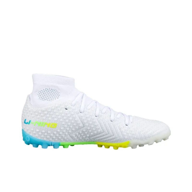 LiNing TF Rubber Broken Studs Artificial Ground Soccer Shoes Men's Green Multicolor White-1