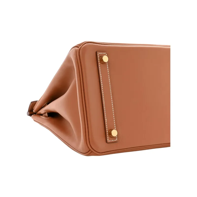 HERMES Birkin Jonathan Leather Birkin Bag Handbags Women's 37 Gold Gold Brown-7