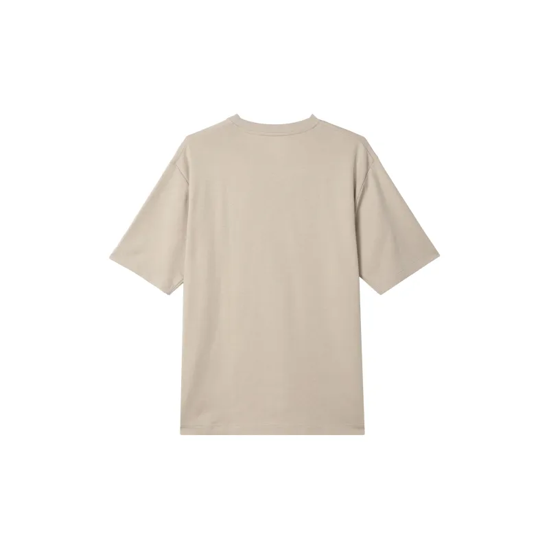 UNIQLO Drop Shoulder Sleeve T Shirt Men's Beige-1