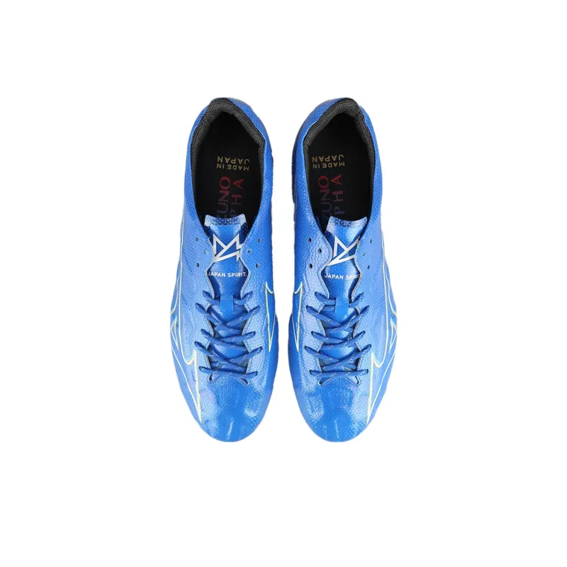 Mizuno Alpha AG Rubber Short Studs Artificial Ground Durable Breathable Lightweight Soccer Shoes Men's Blue-3