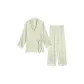 Aqua Green Lace-Up Long-Sleeved Women's Matching Set