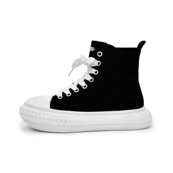 SLnU★3 Anti-Slip Wear-Resistant High-Top Canvas Shoes Men's Black