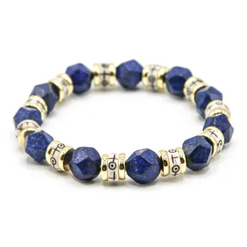 DRAGON-LI Blue Veined Stone Bracelets Unisex