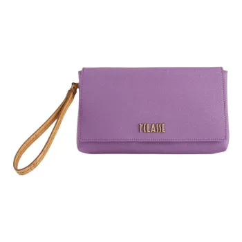 Alviero Martini Saffiano Embossed Fabric Clutch Women's Light Purple