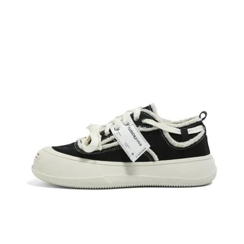 HUANQIU Canvas Shoes Men Low-Top Black