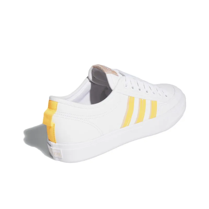 Adidas Originals NIZZA Anti Slip Wear Resistant Low Top Skateboard Shoes Men's White Yellow-3