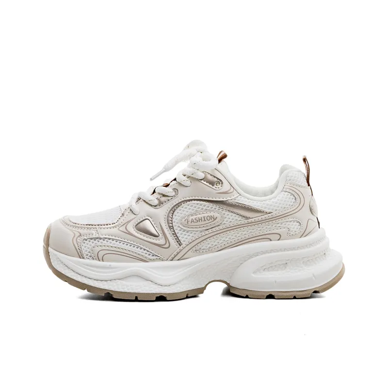 RENBEN Height Increasing Wear-Resistant Breathable Low-Top Chunky Sneakers Women's-0