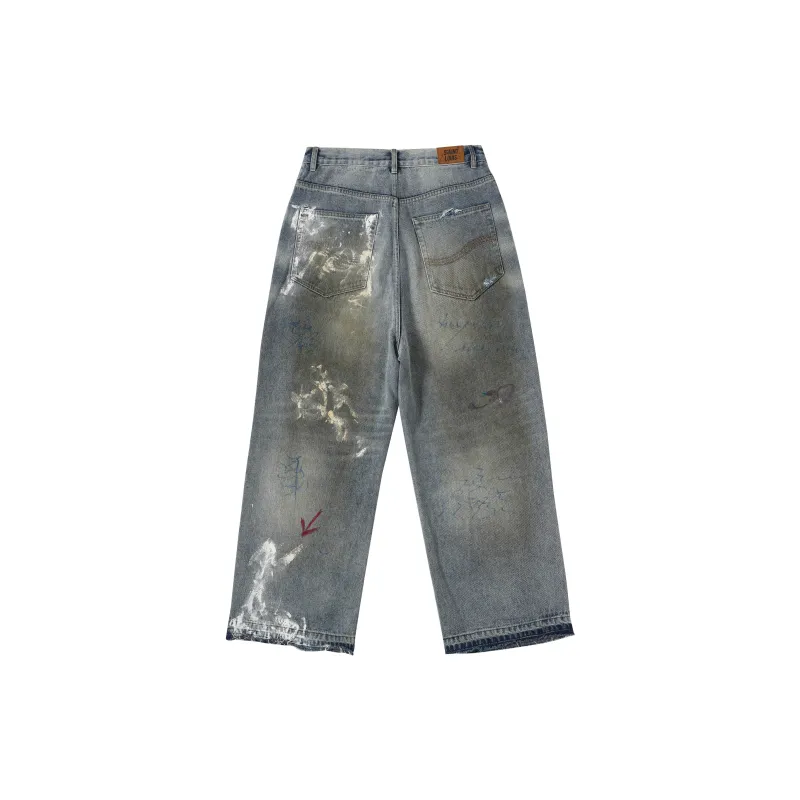 SSSAINT LOUIS Casual Pants Unisex Washed Blue-1