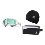 White/Mint Green Large Frame Swim Goggles+Swimming Cap+Swim Bag