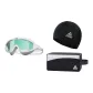 White/Mint Green Large Frame Swim Goggles+Swimming Cap+Swim Bag