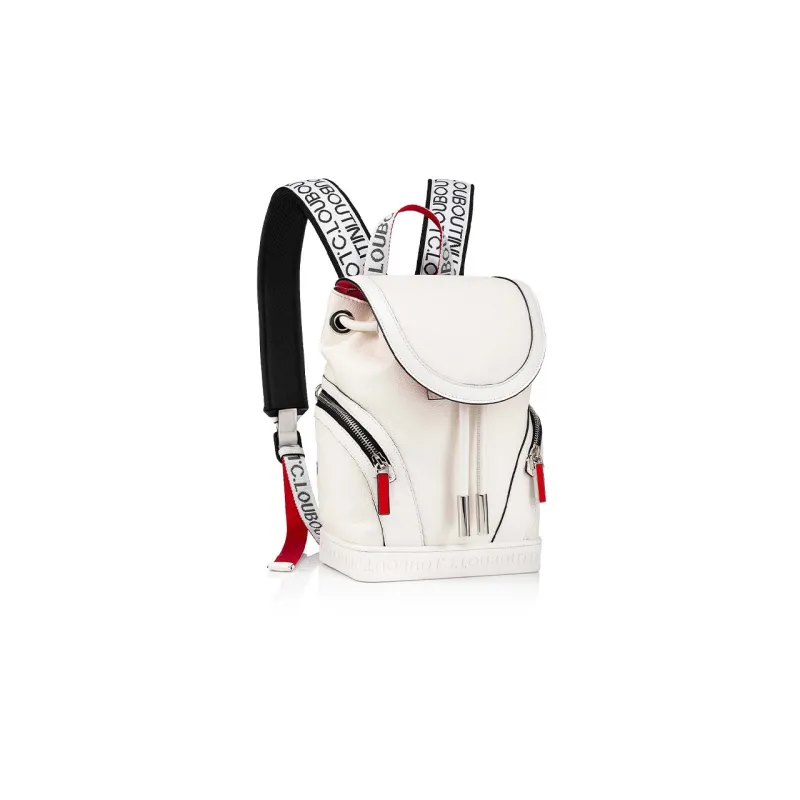 CL LUBOTING Leather Backpack Small Size Men's White-1