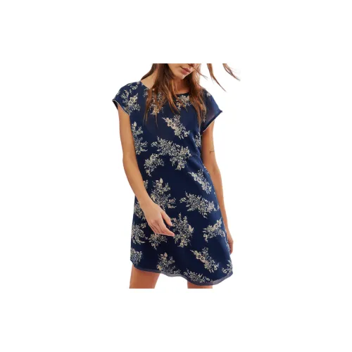 FREE PEOPLE Short-Sleeved Dresses Women's Navy Combo/Marine Blue Combo