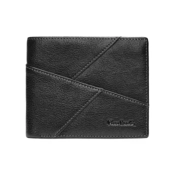 PIERRE CARDIN Top Grain Cow Leather Wallet Men's Black