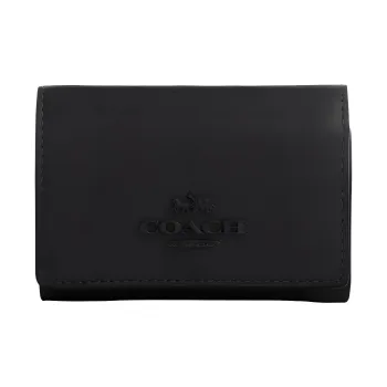 COACH Micro Cow Leather Wallet Mini Women's Black Copper & Black