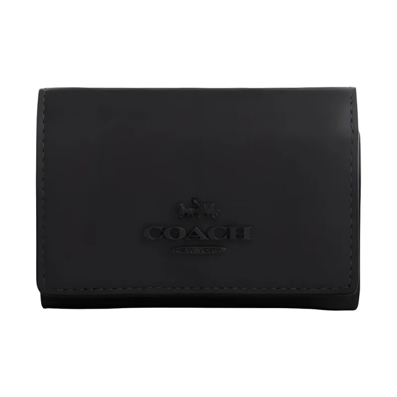 COACH Micro Cow Leather Wallet Mini Women's Black Copper & Black-0