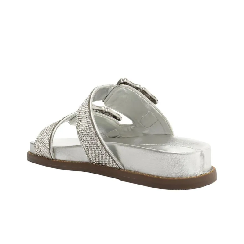 Schutz Slip-Resistant Slide Slippers 5.3cm Women's Silver-4