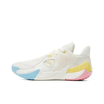 PEAK Basketball Shoes Men Low Top Super Light White Pink