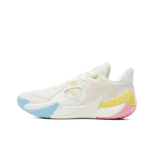 PEAK Basketball Shoes Men Low-Top Ultra-Light White/Pink