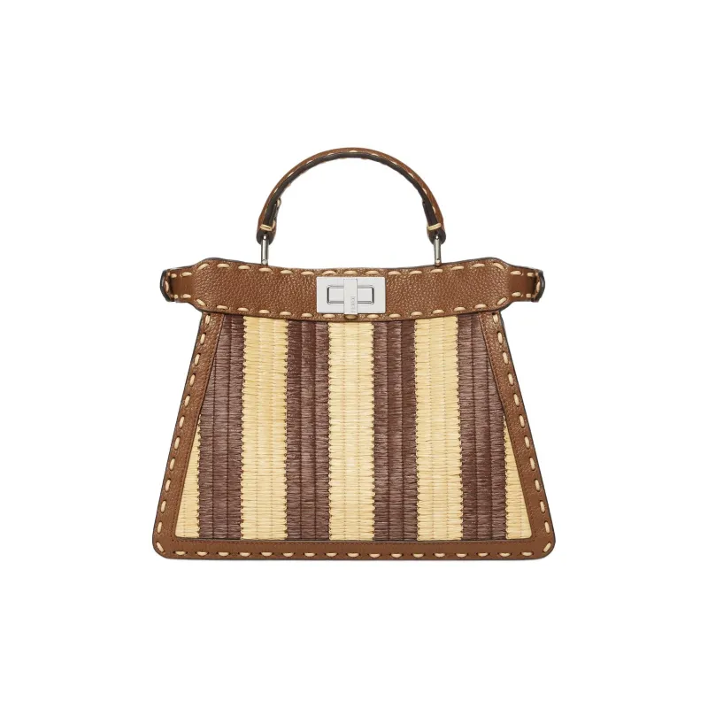 FENDI Peekaboo ISeeU Raffia Shoulder Bag, Crossbody Bag, Handbag Small Size Women's Multicolor-2