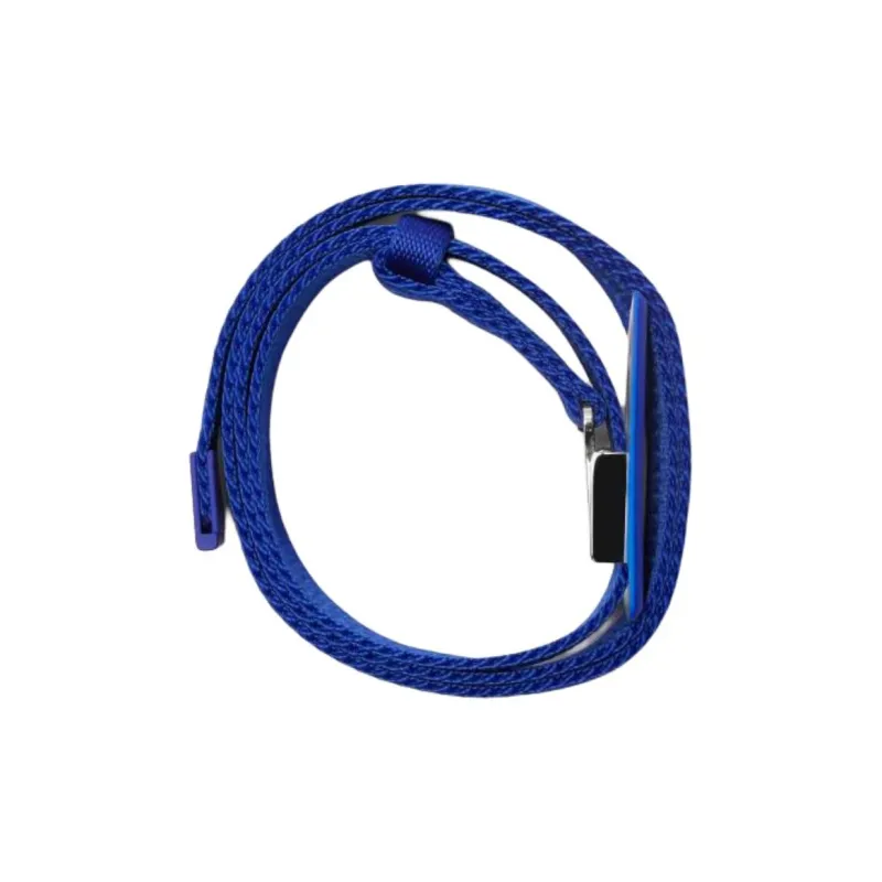 Burberry Solid Color Design Polyester Polyurethane Polyester Brass Rubber Belt Men's Blue Width: 3CM-1