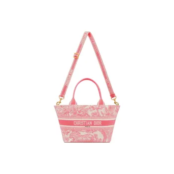 DIOR DIORIVIERA Embroidery Tote Bag, Shopping Bag, Handbag Women's Candy Pink