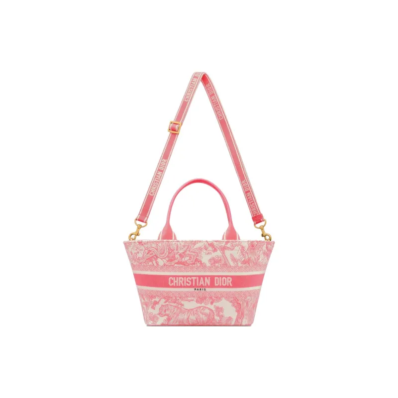 DIOR DIORIVIERA Embroidery Tote Bag, Shopping Bag, Handbag Women's Candy Pink-0
