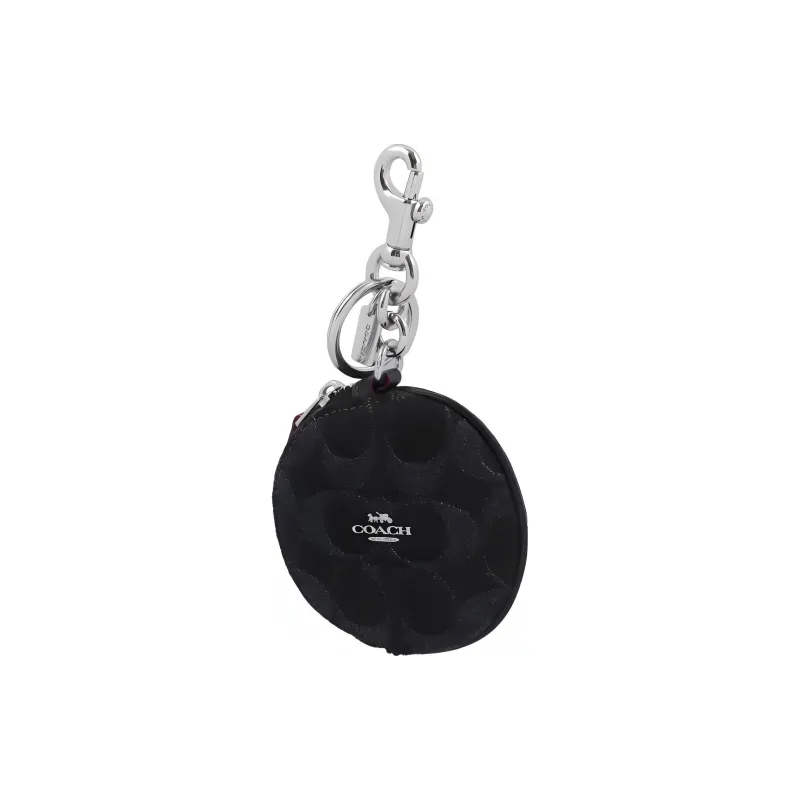 COACH Denim With Smooth Leather Coin Purse Mini Unisex Black-1