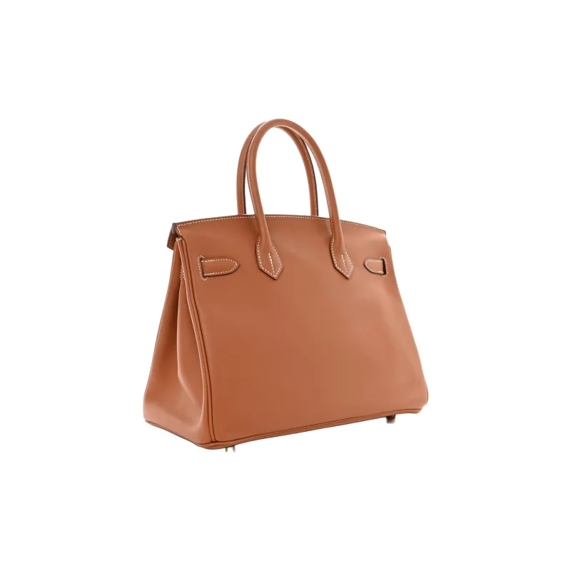 HERMES Birkin Jonathan Leather Birkin Bag Handbags Women's 37 Gold Gold Brown-1