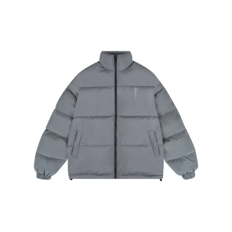 BTW Stand Collar Without Hood Loose Fit Down Jacket Unisex-8