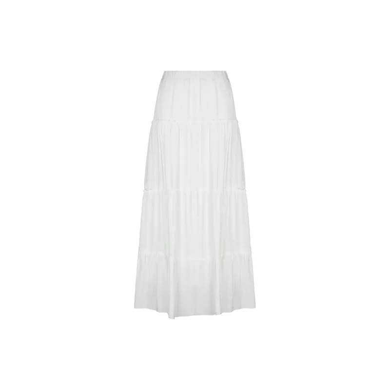 Wen Shan Casual Long Skirt Women's Ecru-1