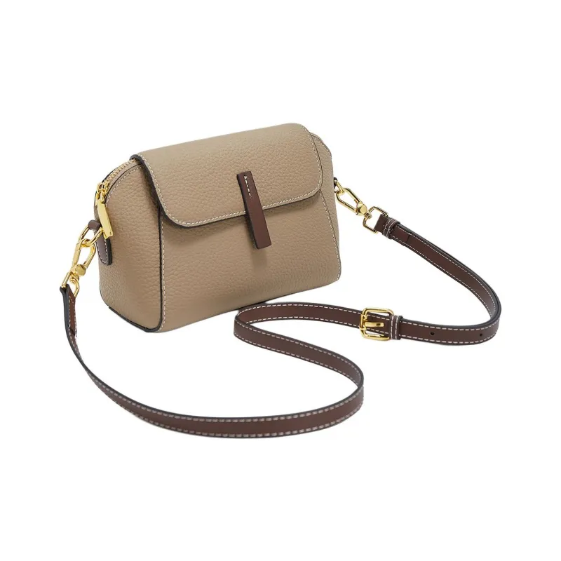 Marino Orlandi Top Grain Cow Leather Lightweight Shoulder Bag Crossbody Bag Regular Women's Gray/Black-2