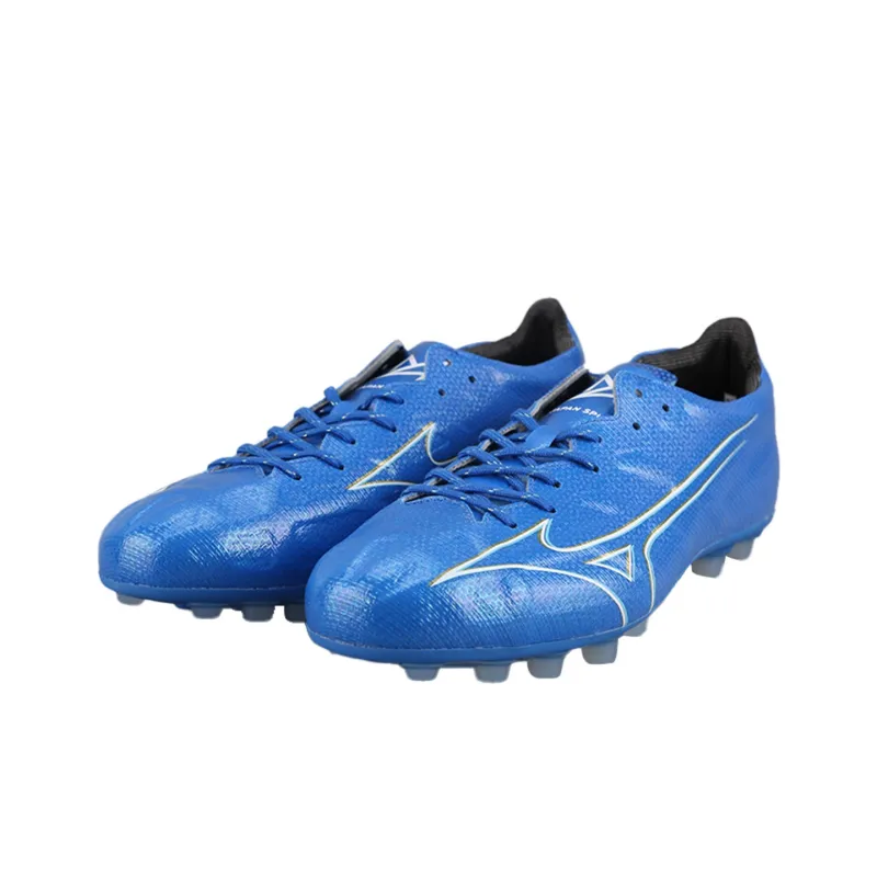 Mizuno Alpha AG Rubber Short Studs Artificial Ground Durable Breathable Lightweight Soccer Shoes Men's Blue-2