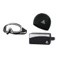 Black White Large Frame Swim Goggles+Swimming Cap+Swim Bag