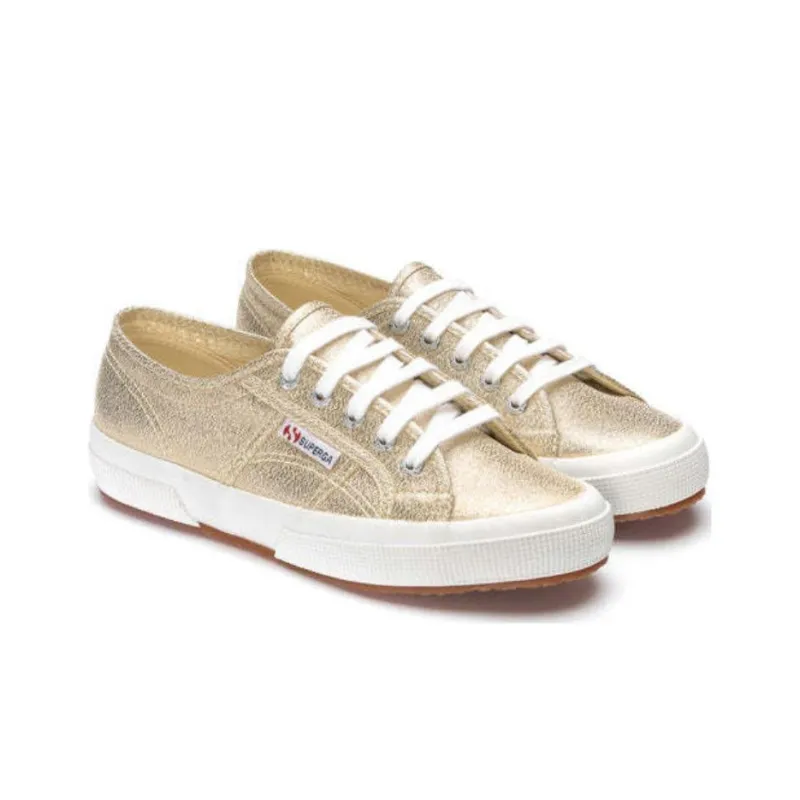 SUPERGA Breathable Low Top Skateboard Shoes Women's Gold-2