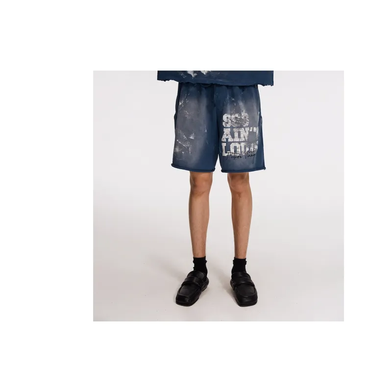 SSSAINT LOUIS Casual Shorts Unisex Blue-3