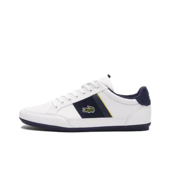 LACOSTE Chaymon Anti-Slip Wear-Resistant Low-Top Skateboard Shoes Men's White Blue