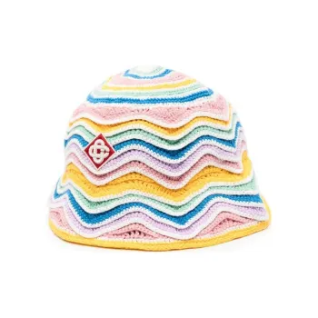 CASABLANCA Logo patch Crochet Bucket Hat
