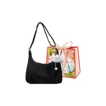 Cwatcun PU Bucket Bag, Shoulder Bag, Crossbody Bag Women's Black/Ecru/Silver/Pink