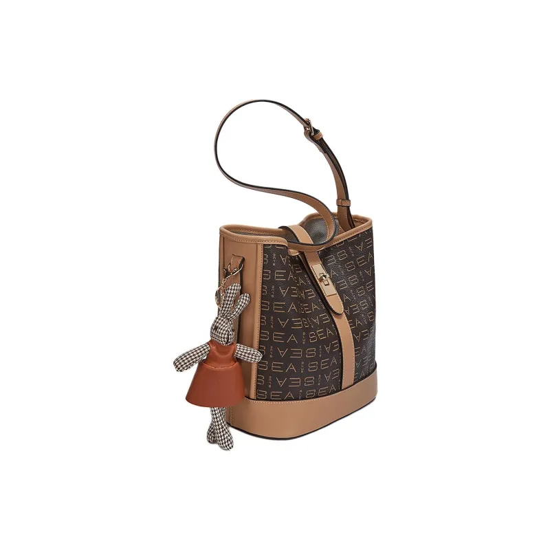 Marino Orlandi Synthetic Leather PVC Shoulder Bag Mom Bag Crossbody Bag Large Size Women's Coffee-3