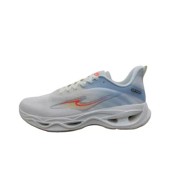 Erke Cushioning Breathable Low-Top Platform Casual Running Shoes Unisex White