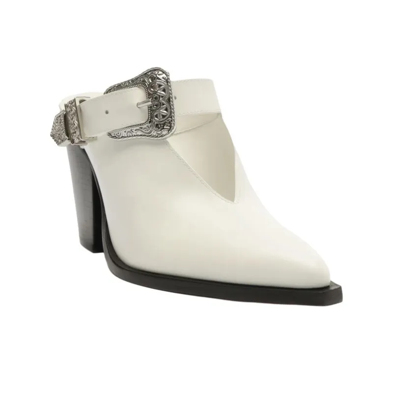 Schutz Closed Toe Slippers 9.3cm Women's White-2
