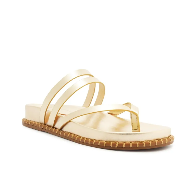 Schutz Flip Flops 3cm Women's Gold-2